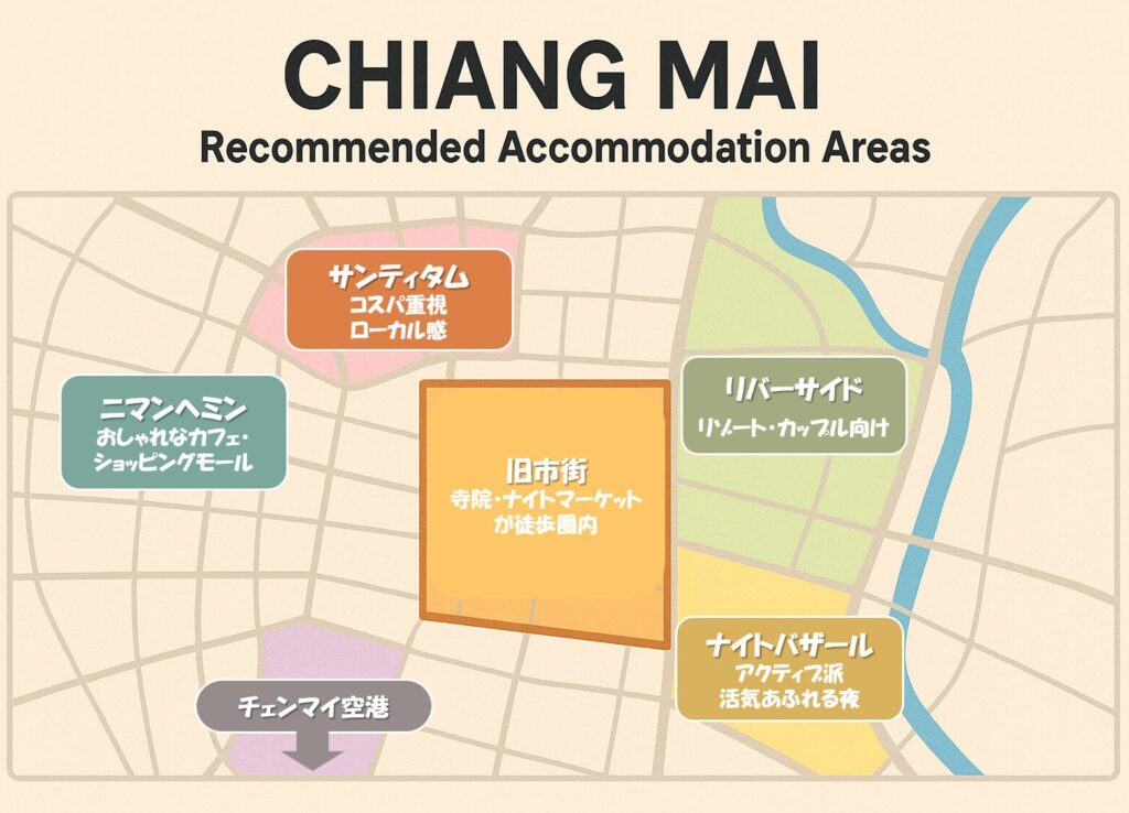 チェンマイ宿泊エリアマップ