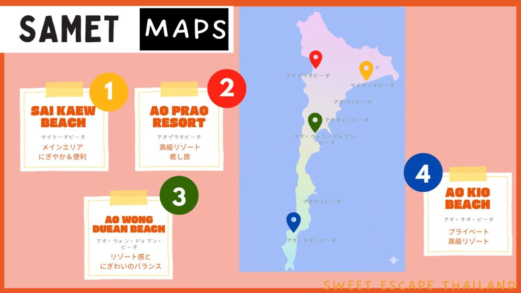 サメット島ビーチエリアマップ